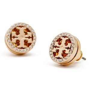 Miller Pave Stud Earring in Gold Brand New Includes Dust Bag